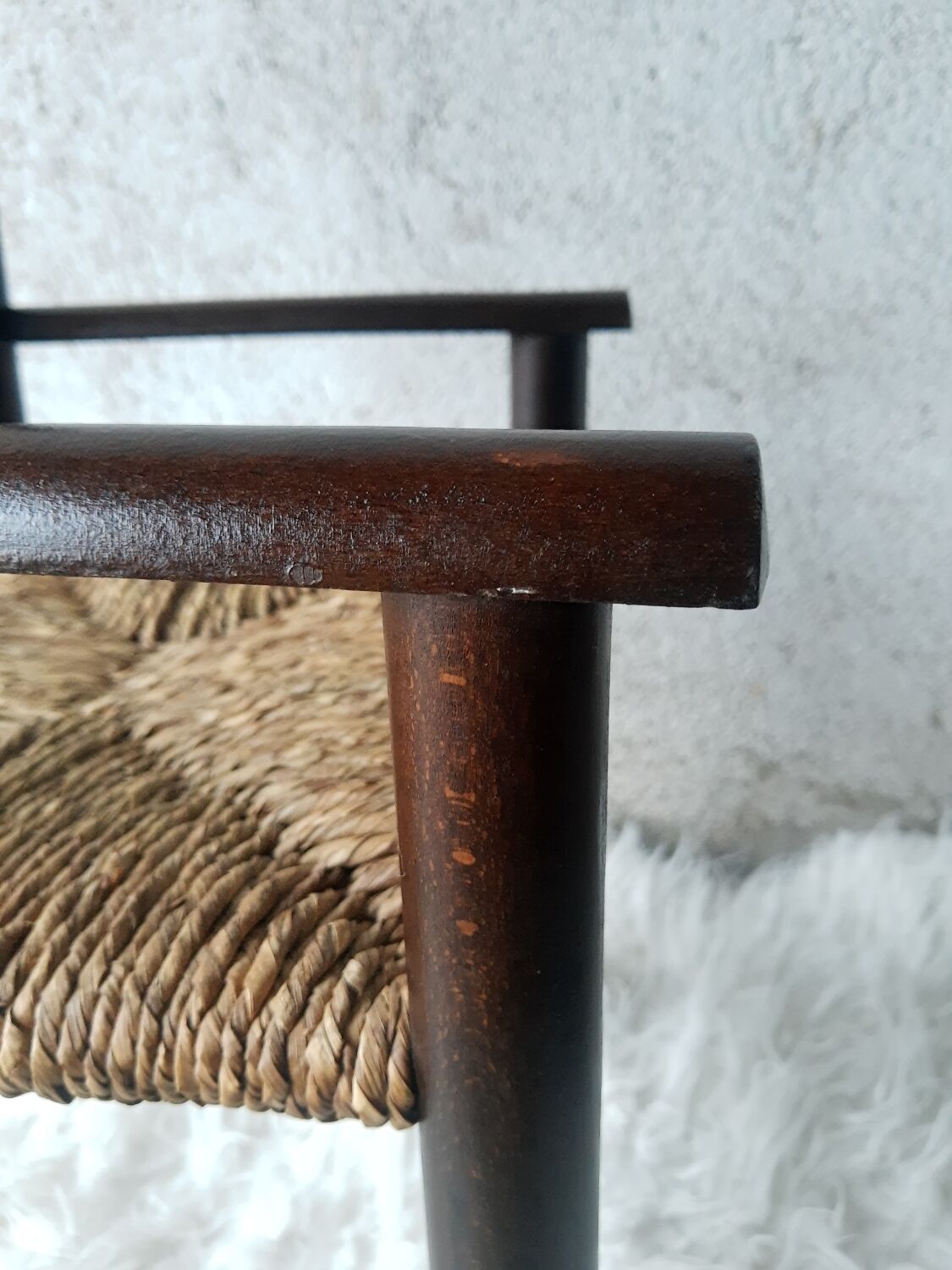 Antique armchair mulched vintage child