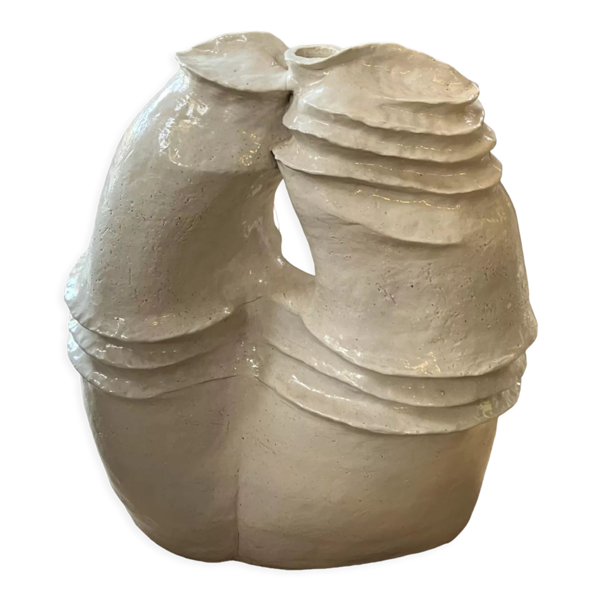 Modernist vase in glazed ceramic