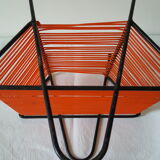 Porte vinyle métal et scoubidou années 60/70