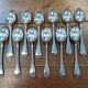 Set of 12 silver-plated metal soup spoons