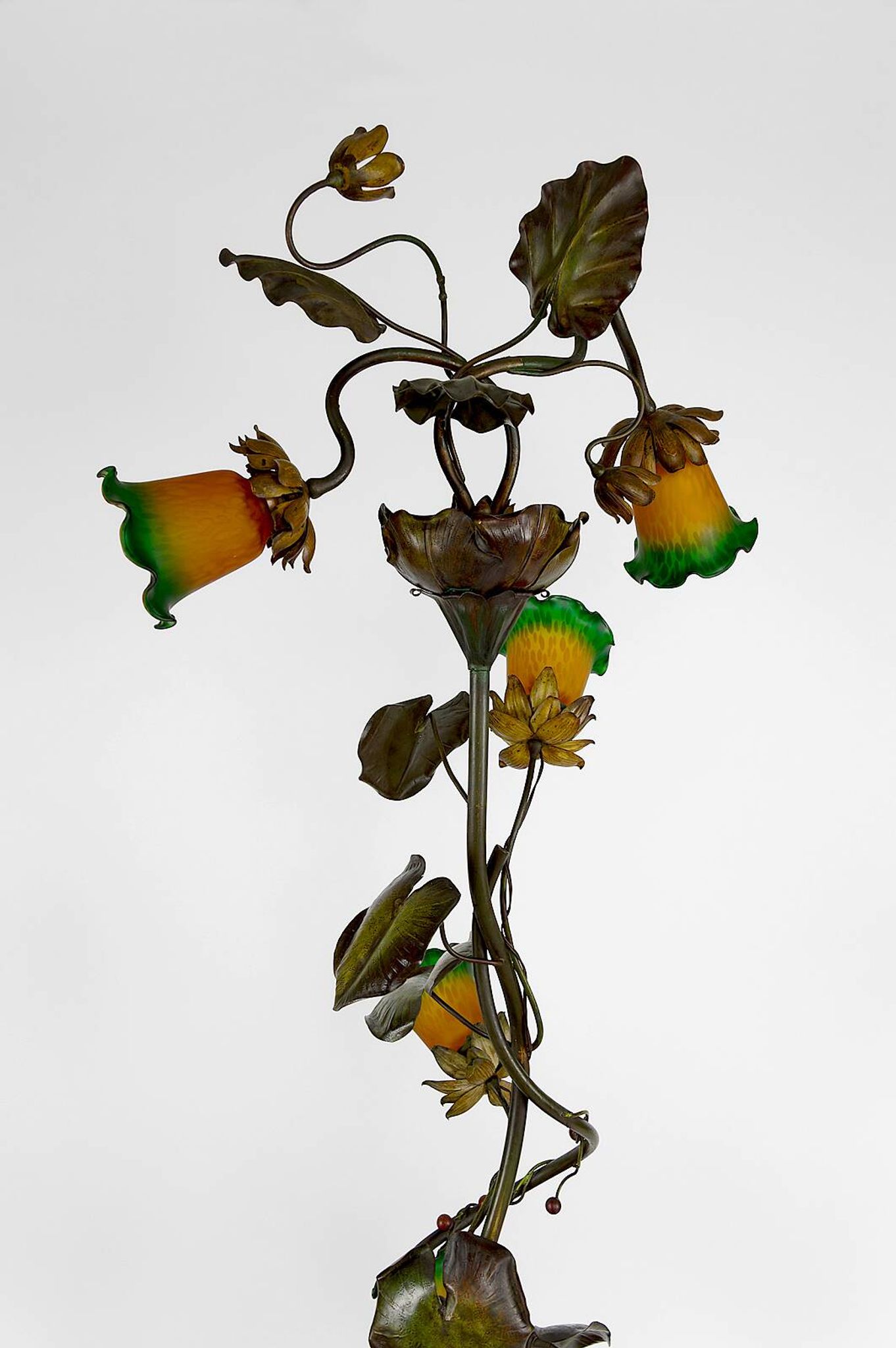Japanese-style Heron floor lamp, Art Nouveau, France, circa 1900