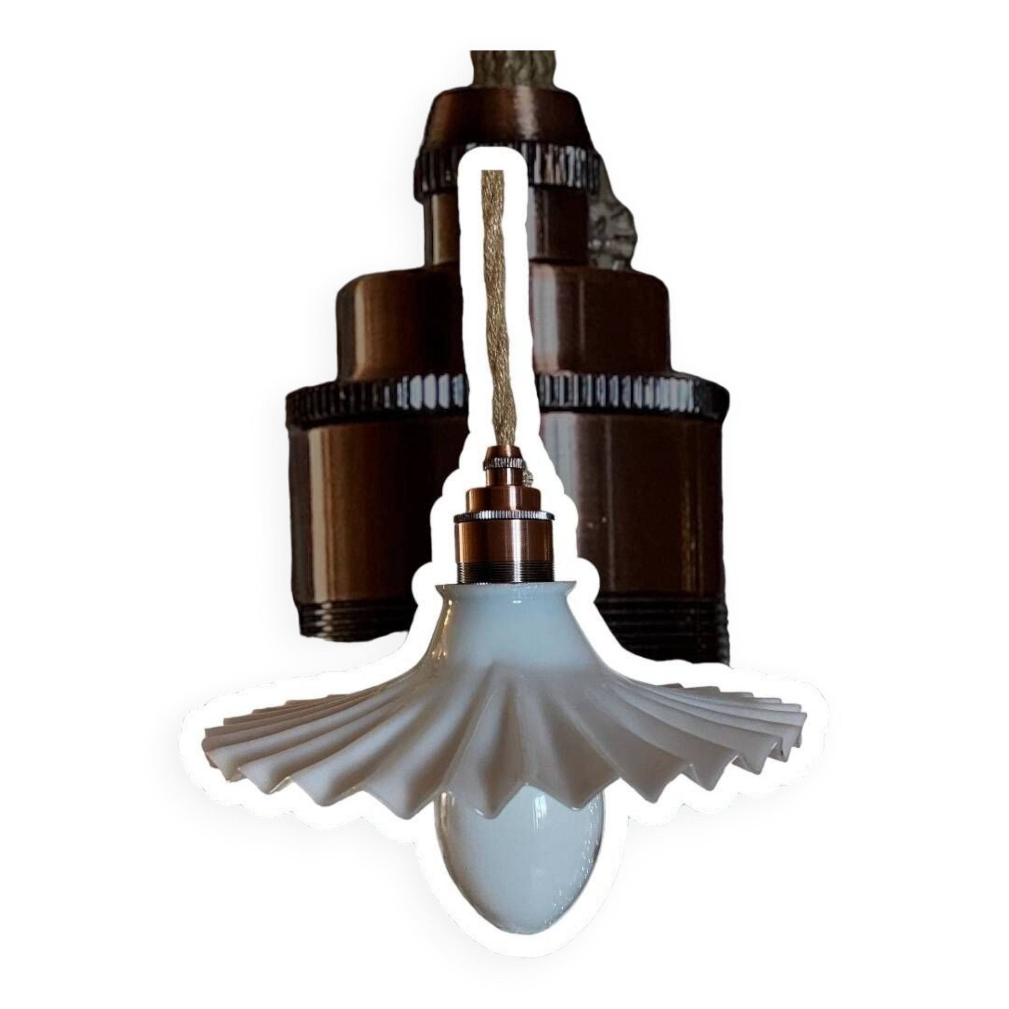 Upcycled vintage pendant light