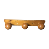 Old Wall Coat Rack x3 Vintage Wood #A416
