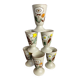 Six stoneware mazagrans