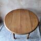 Small round beech drop-leaf table - soft country spirit