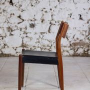 4 Scandinavian Fristho Franeker chairs in teak and skai, 1960.