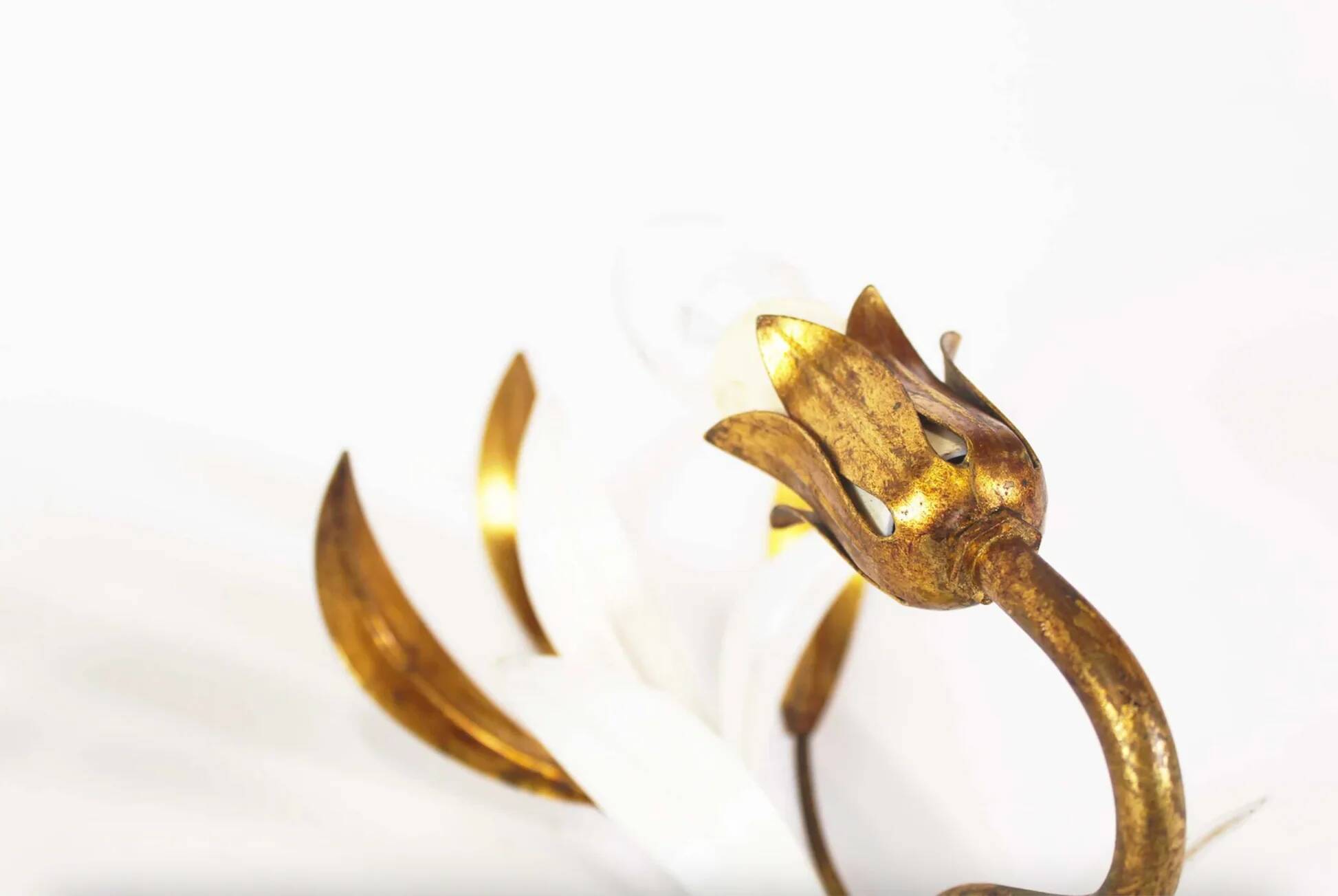 Pair of vintage gilt sheaf of wheat wall lights by Hans Kögl