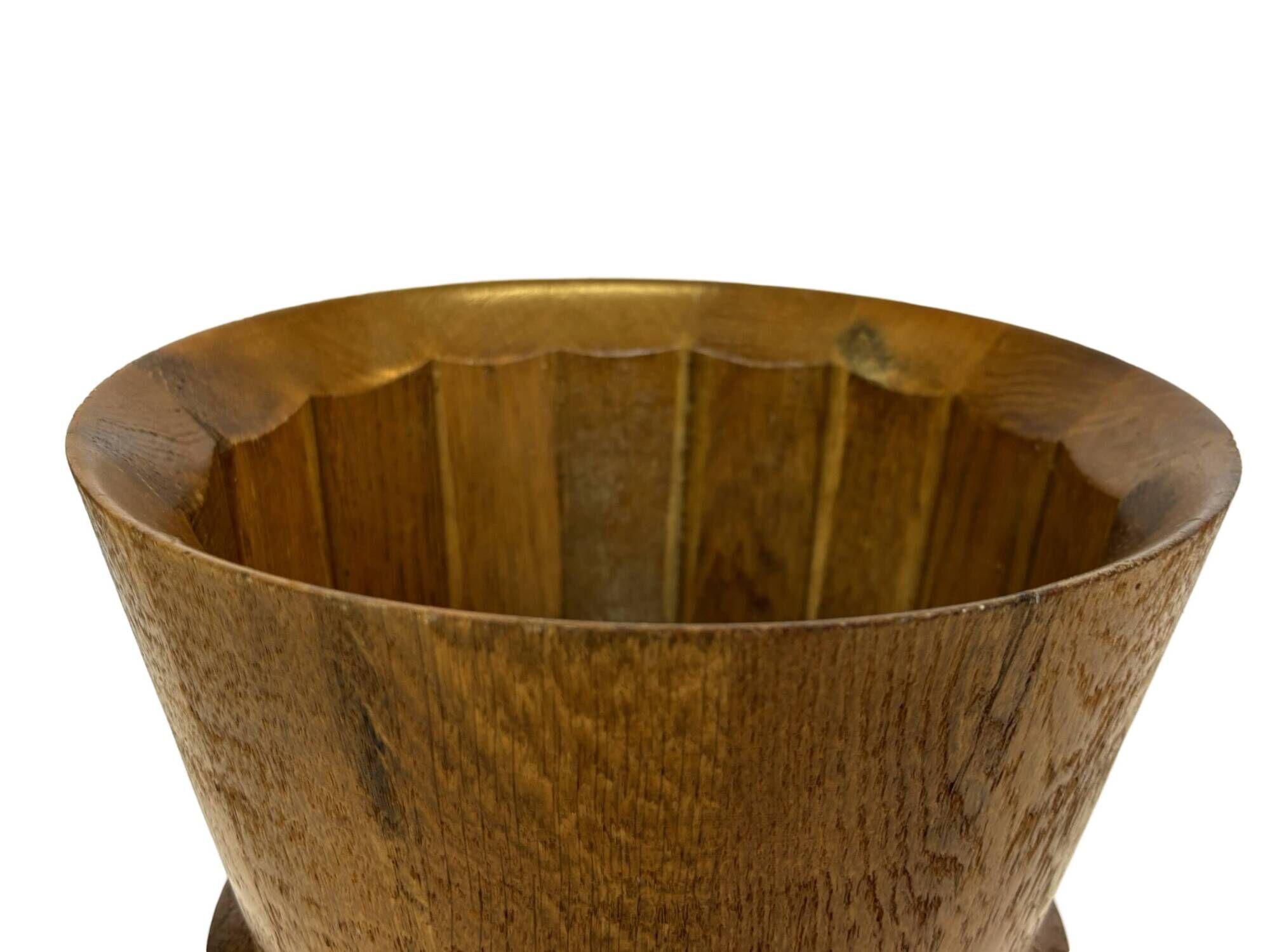 Vintage umbrella holder wooden basket storage 1960 minimalist design