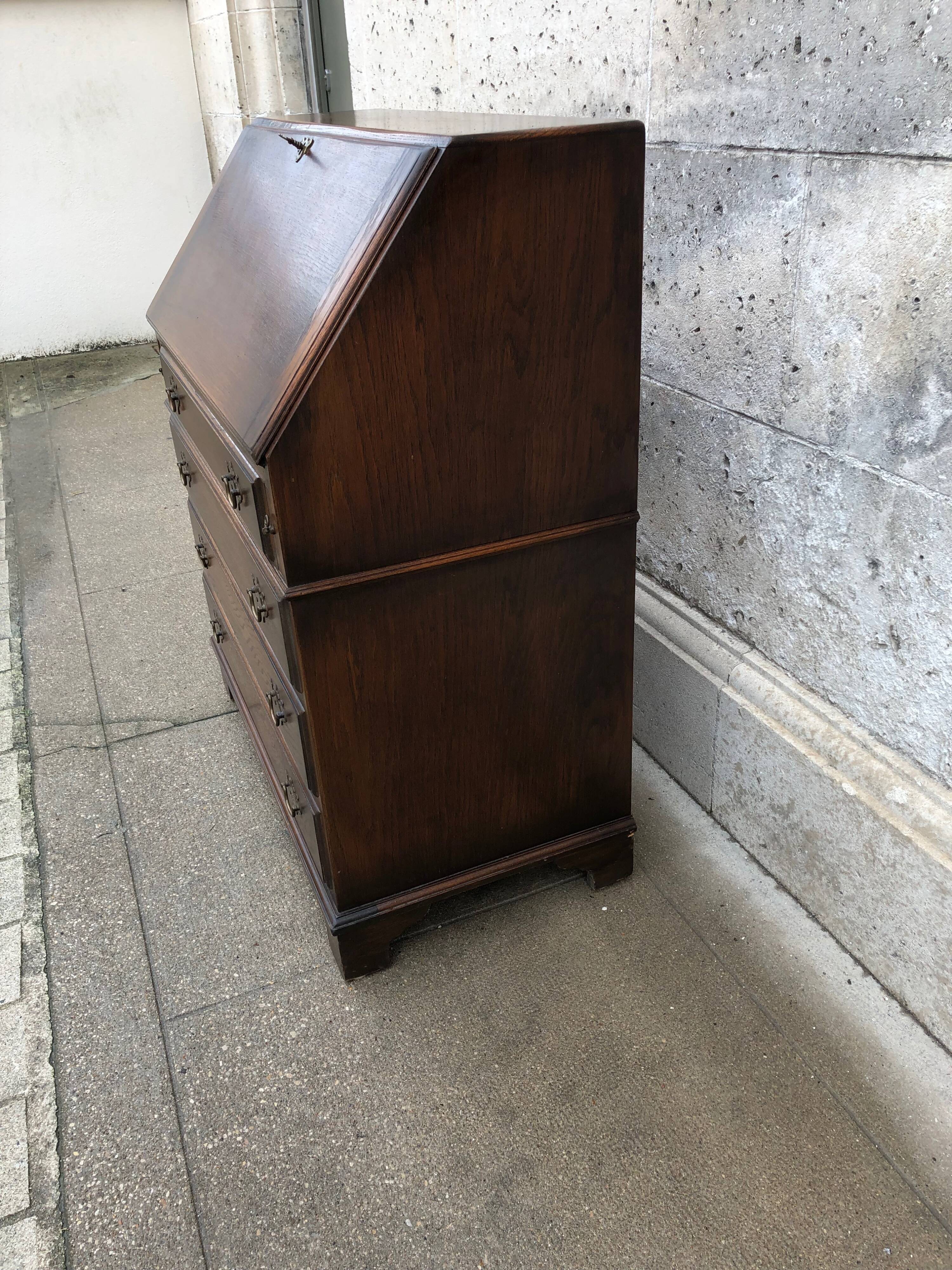 English writing desk in oak early twentieth