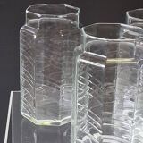 Set of 3 glass jars with old transparent lids in very good condition.