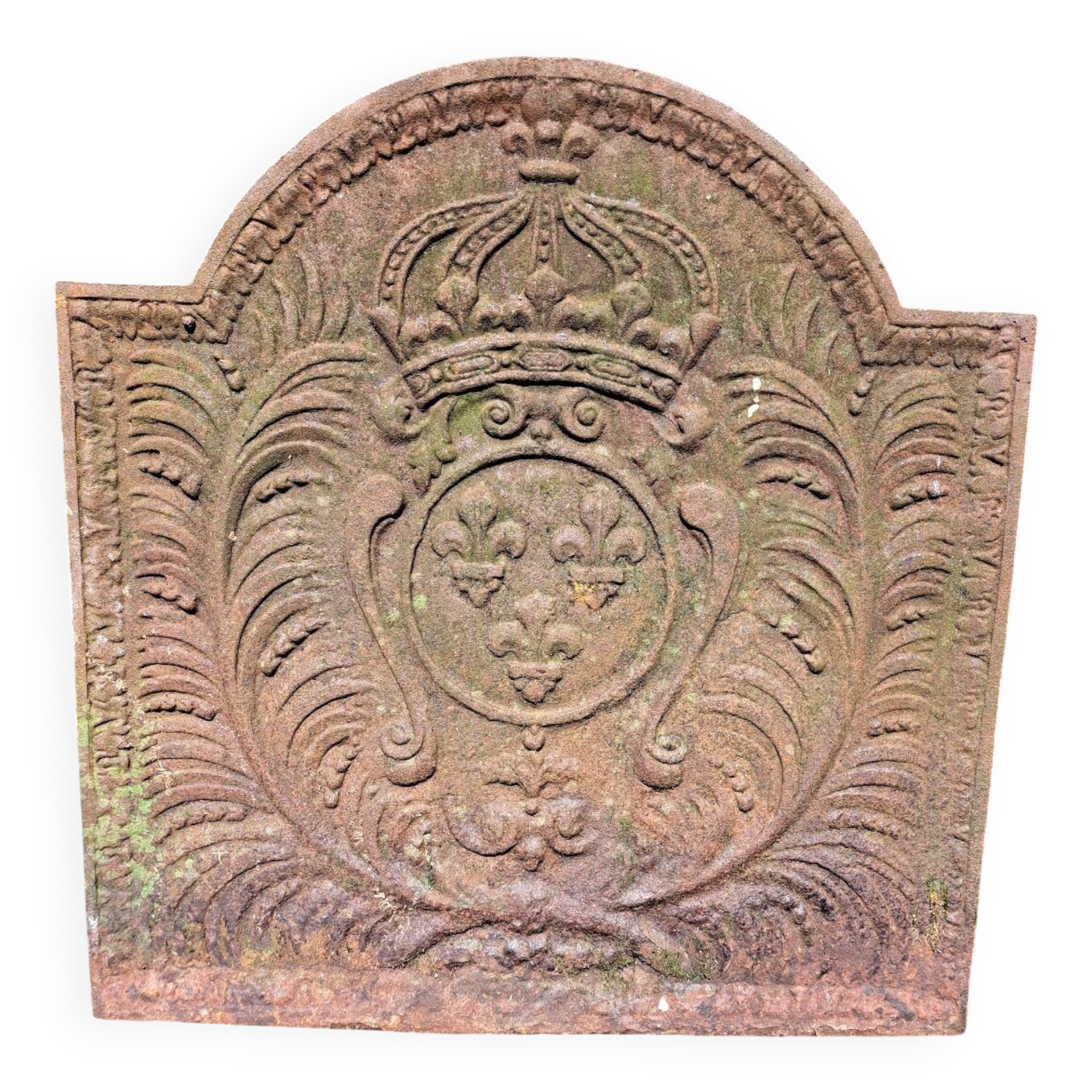 Antique fireplace backplate