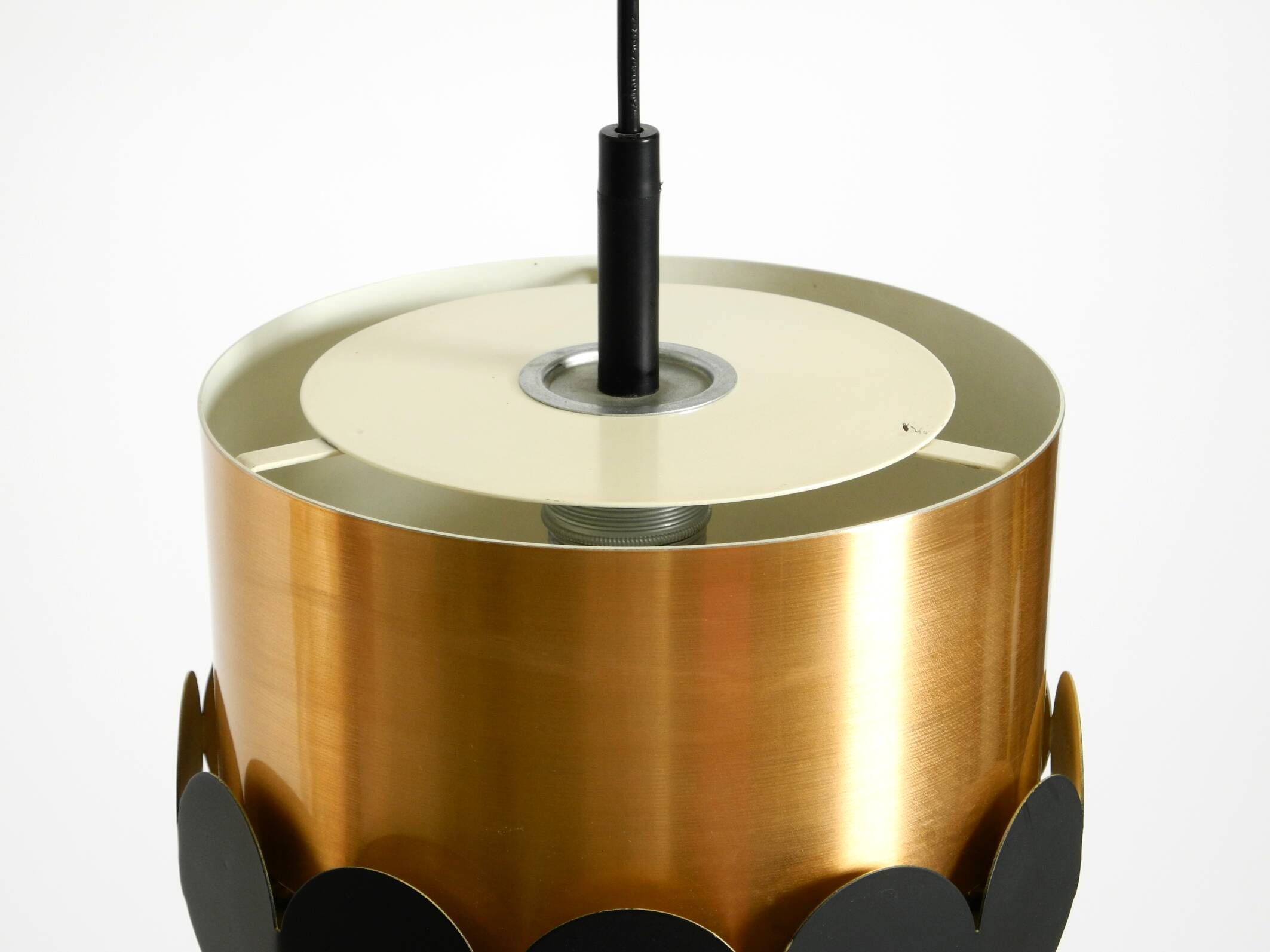 1960s Space Age pendant lamp by Doria, made of copper-anodized aluminum