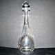 Carafe ancienne en cristal taillé et gravure dorée monogramme RG H33.5cm