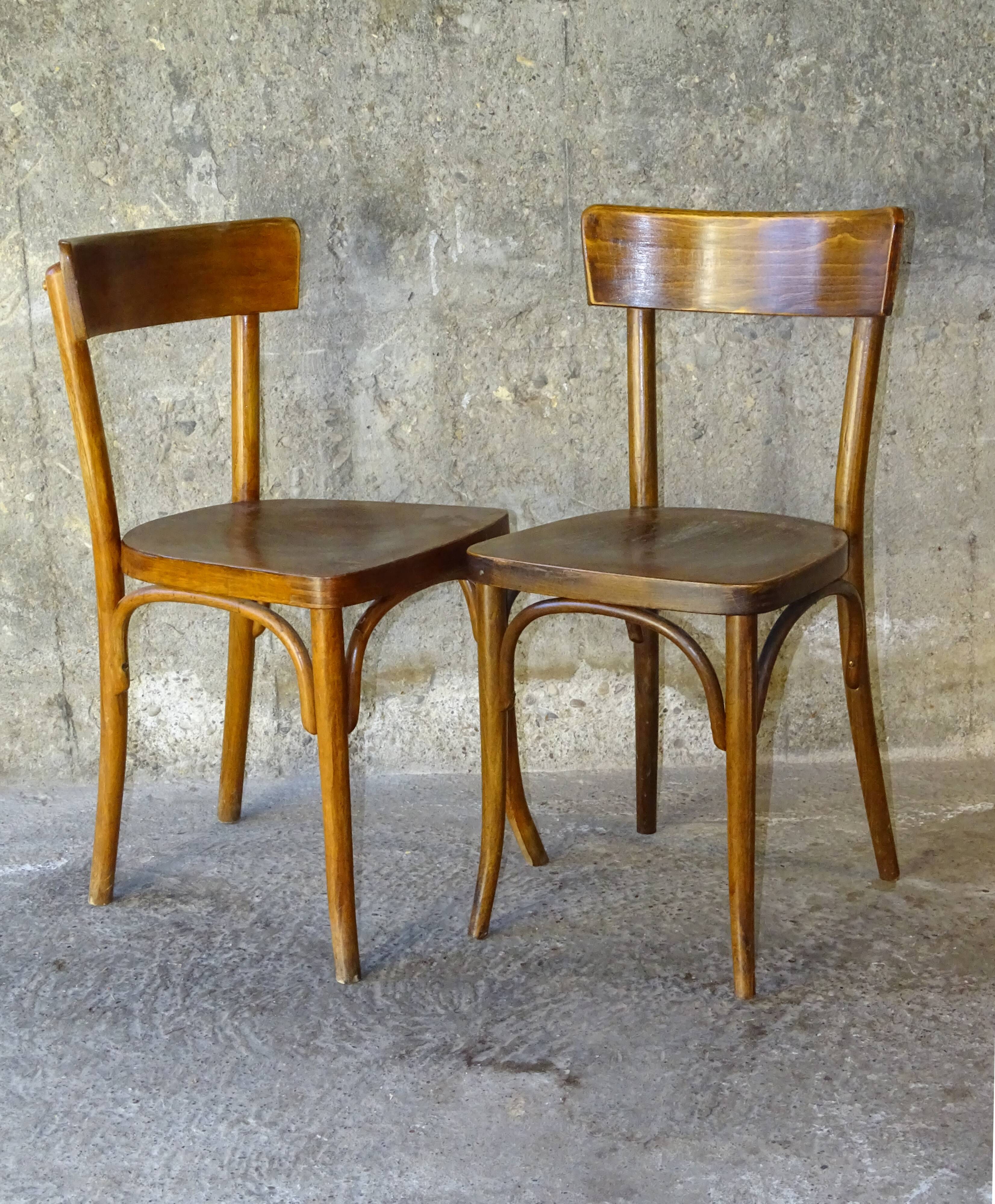 Lot of 2 chairs Thonet 1960 wood
