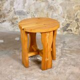 70s pine stool