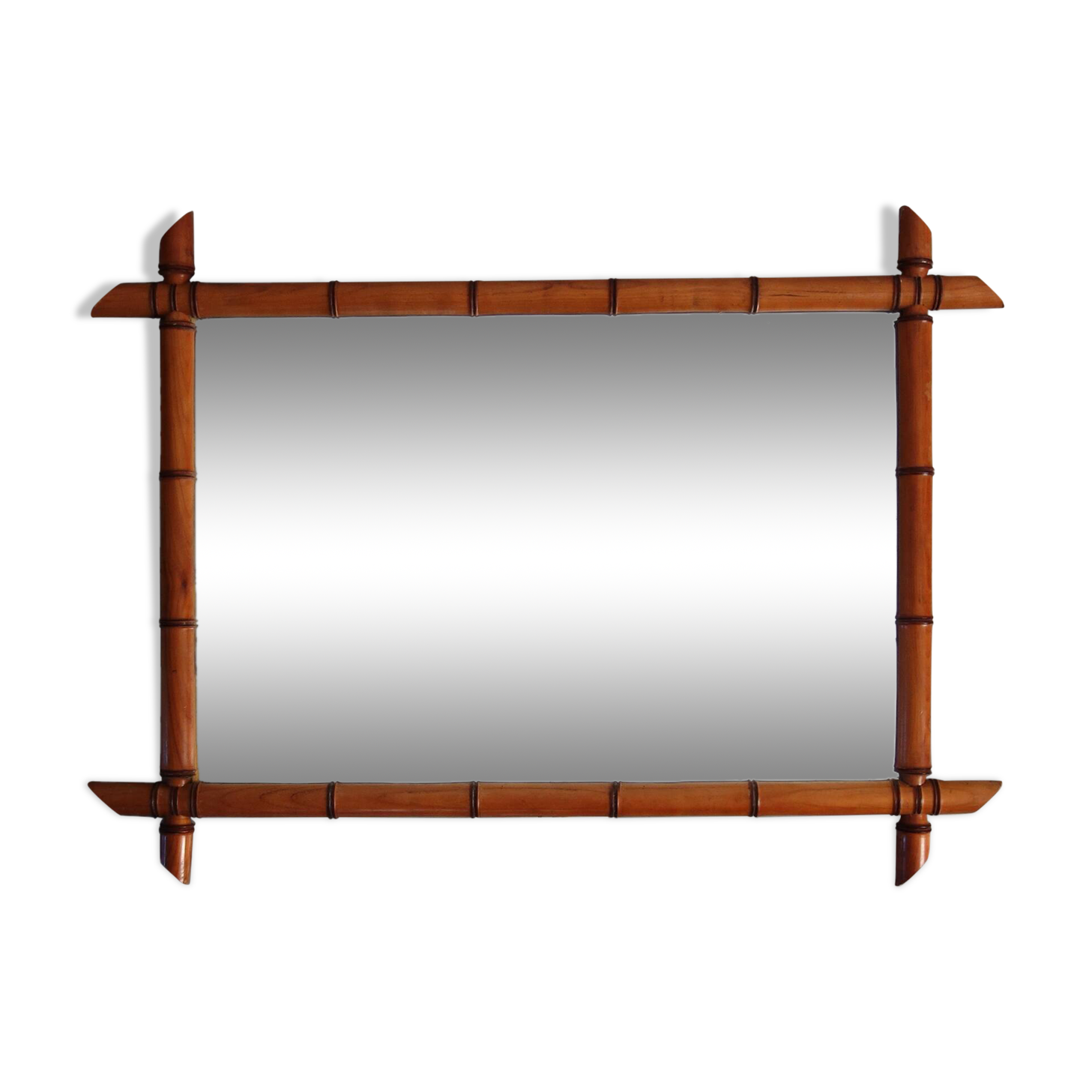 Large vintage bamboo mirror from the 20s