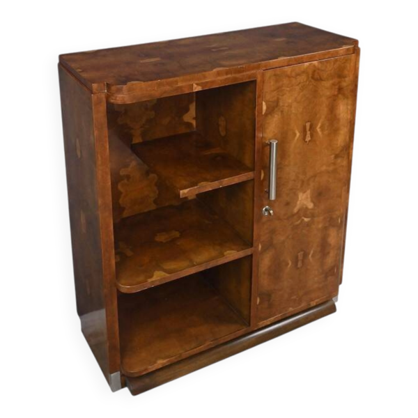 Bibus Art Déco en placage de loupe d’orme – 1940