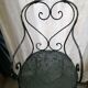 Chaise fauteuil volute en métal fer forgé ancienne vintage