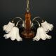 Vintage Murano glass chandelier and wood, Italy, 1970s