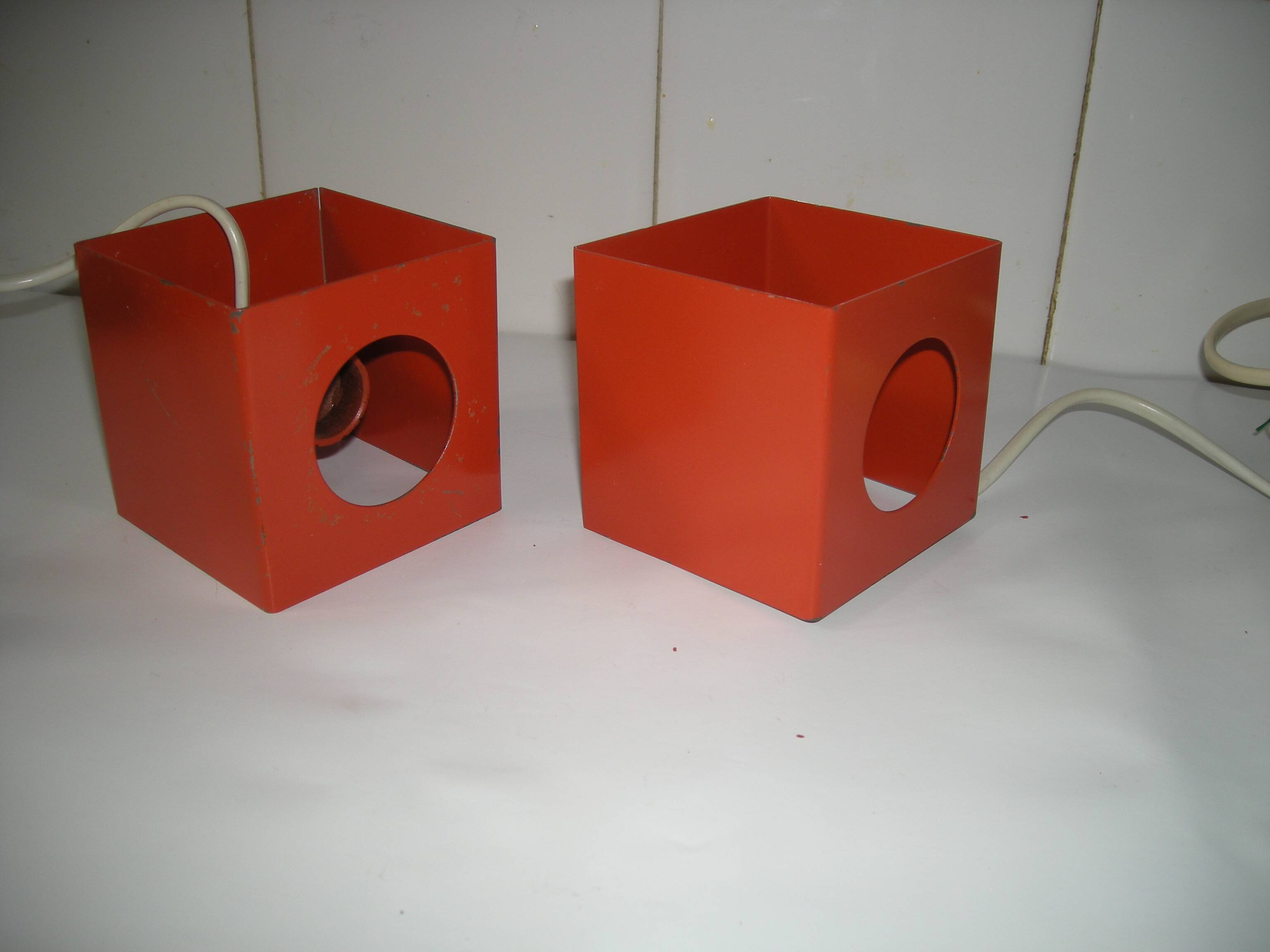 Pair of Orange Lamps from the 70s