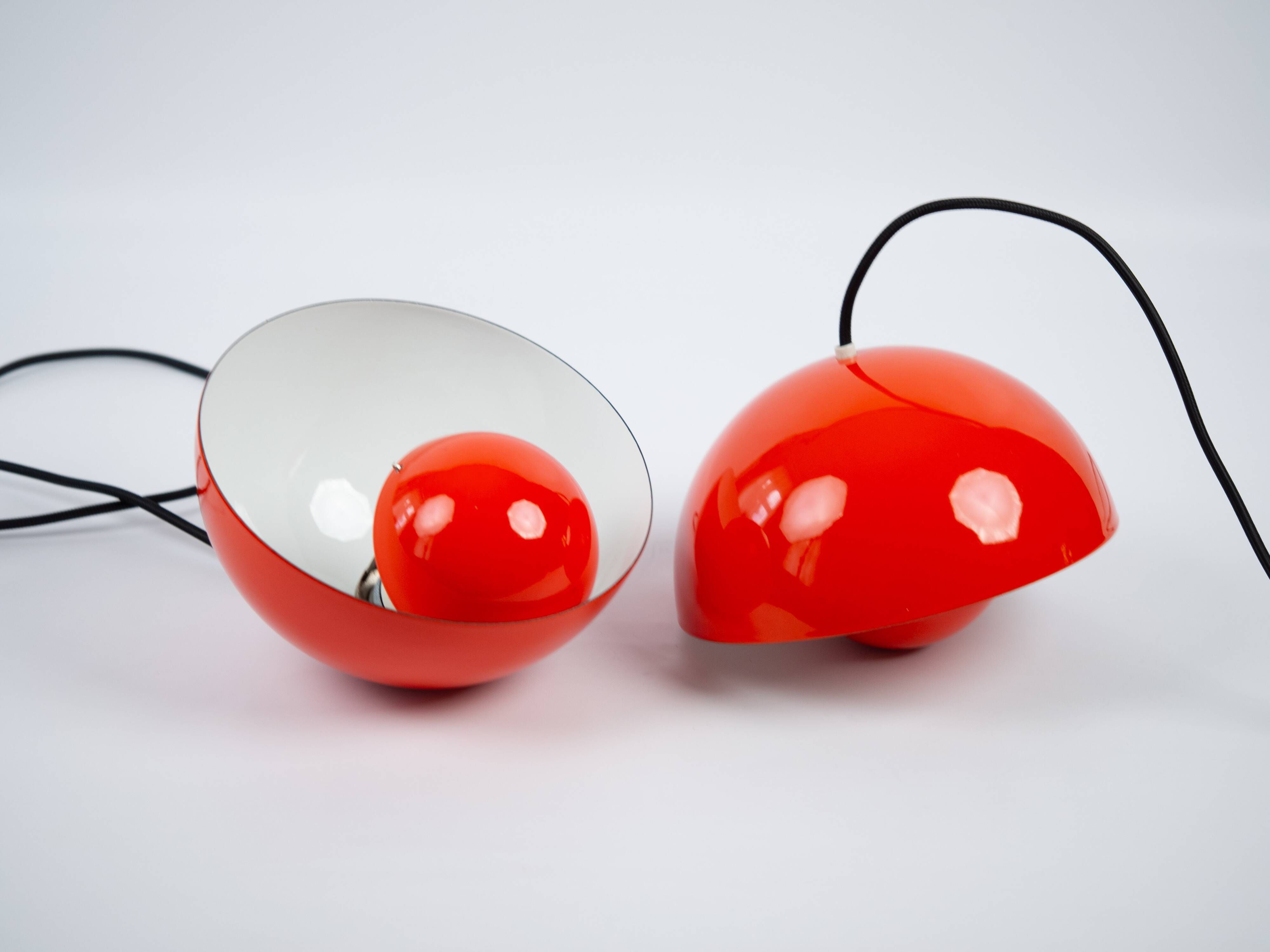 Paire de lampes vintage Flowerpot danoises par Verner Panton, Louis Poulsen 1968