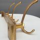 Vintage bistro coat rack with 3 patères gold and red hooks