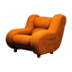 Armchair bouclé tobacco metal 70s Vintage Modern