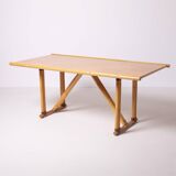 Postmodern foldable bamboo table, Italy, 1980s