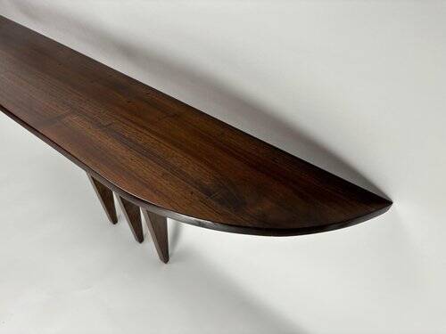 Mid-Century Italian Wooden Wall-Mounted Console Table in the style of Ulrich, 1950s
