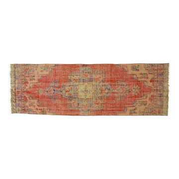 Anatolian handmade vintage rug 265 cm x 106 cm