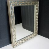 Mirror framing silver carved wood