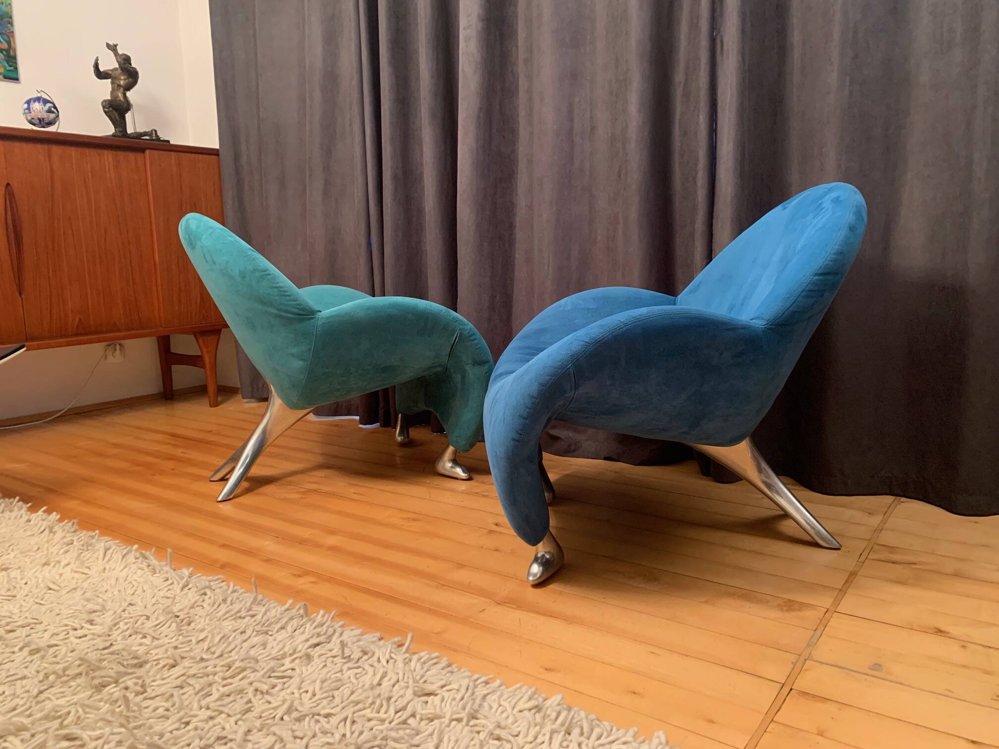 Pair of Papageno armchairs designed by Jan Armgardt, Leolux, Netherlands, 1990s