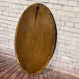 Oval beveled wooden mirror, 93x54 cm
