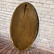 Oval beveled wooden mirror, 93x54 cm