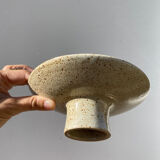 Standing cup in speckled enamelled sandstone brown beige