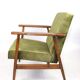 Vintage green olive easy chair, 1970s