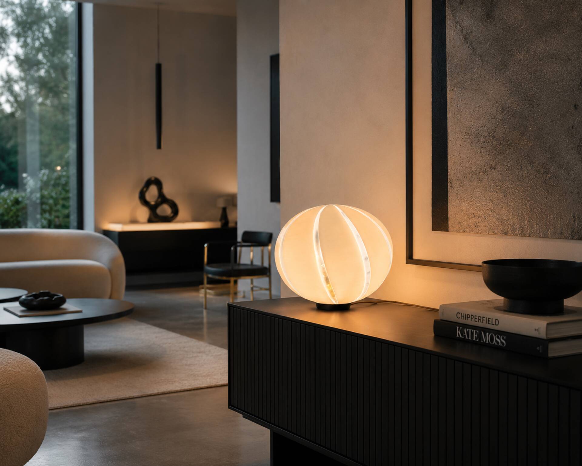 Vintage table lamp in blown glass – Organic design