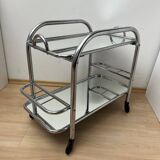 Art Deco Chromed Steel Bar Cart by Robert Mallet-Stevens, France, 1925