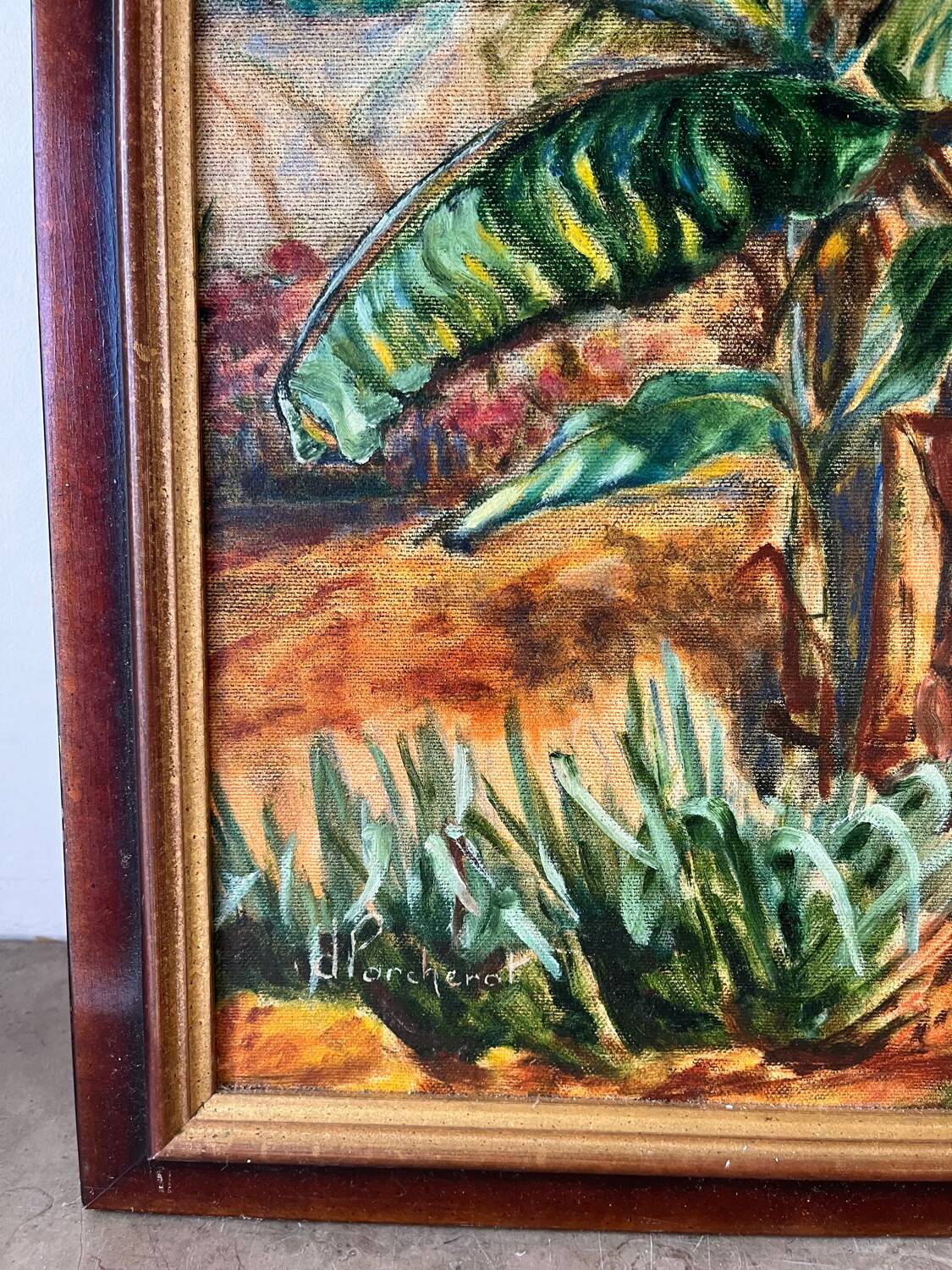 Banana trees on Rue du Havre, signed, 1988