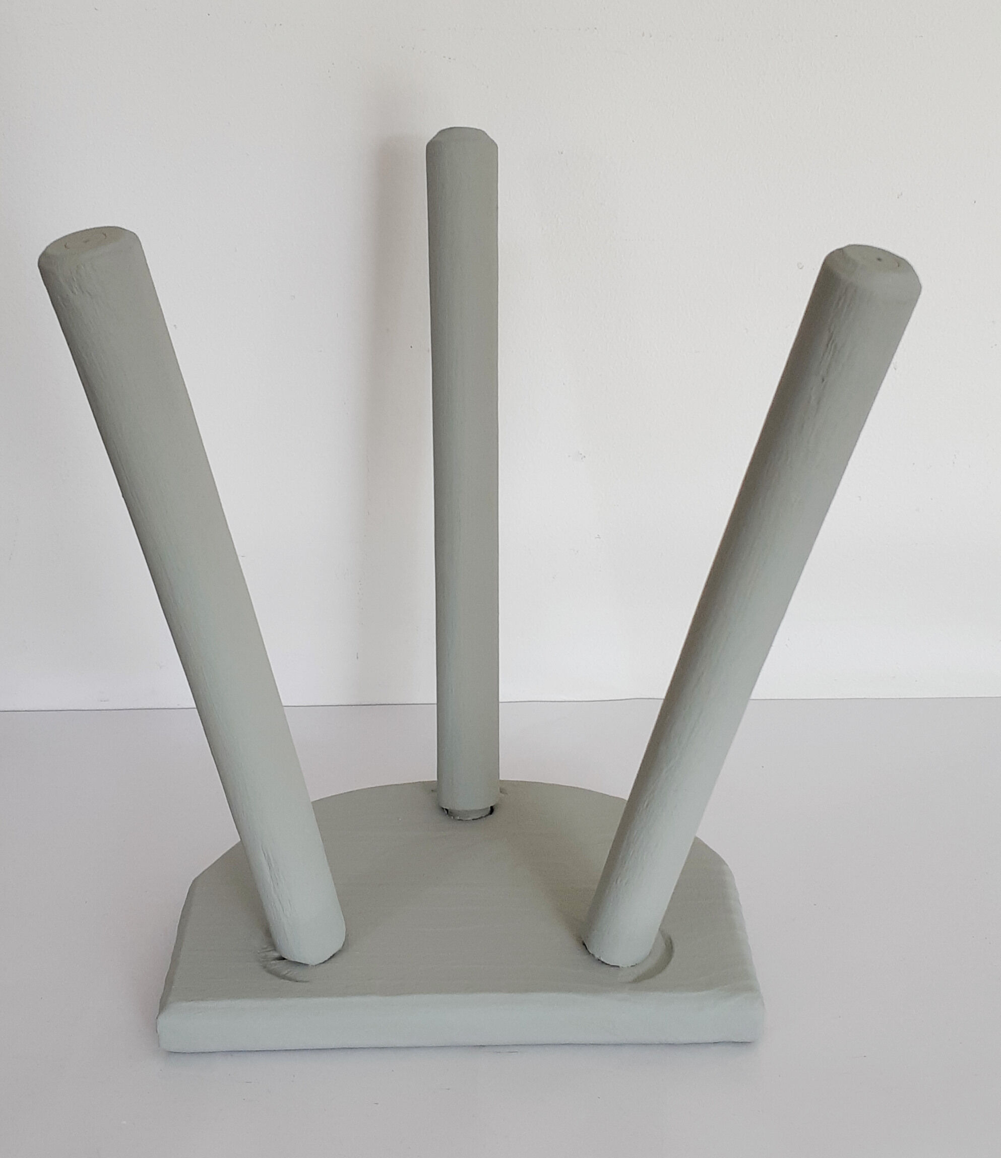 Tripod milking stool in patinated wood
