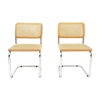 Chaises Marcel Breuer Cesca S32 années 1980