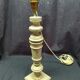 Bedside lamp wood patinated paint grise luminaire white cord