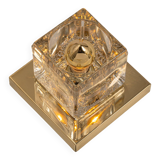 Crystal and brass wall sconce Small by Peill & Putzler, Germany 1970s