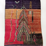 Tapis berbère marocain Boujaad coloré à motifs multicolores 244x161cm