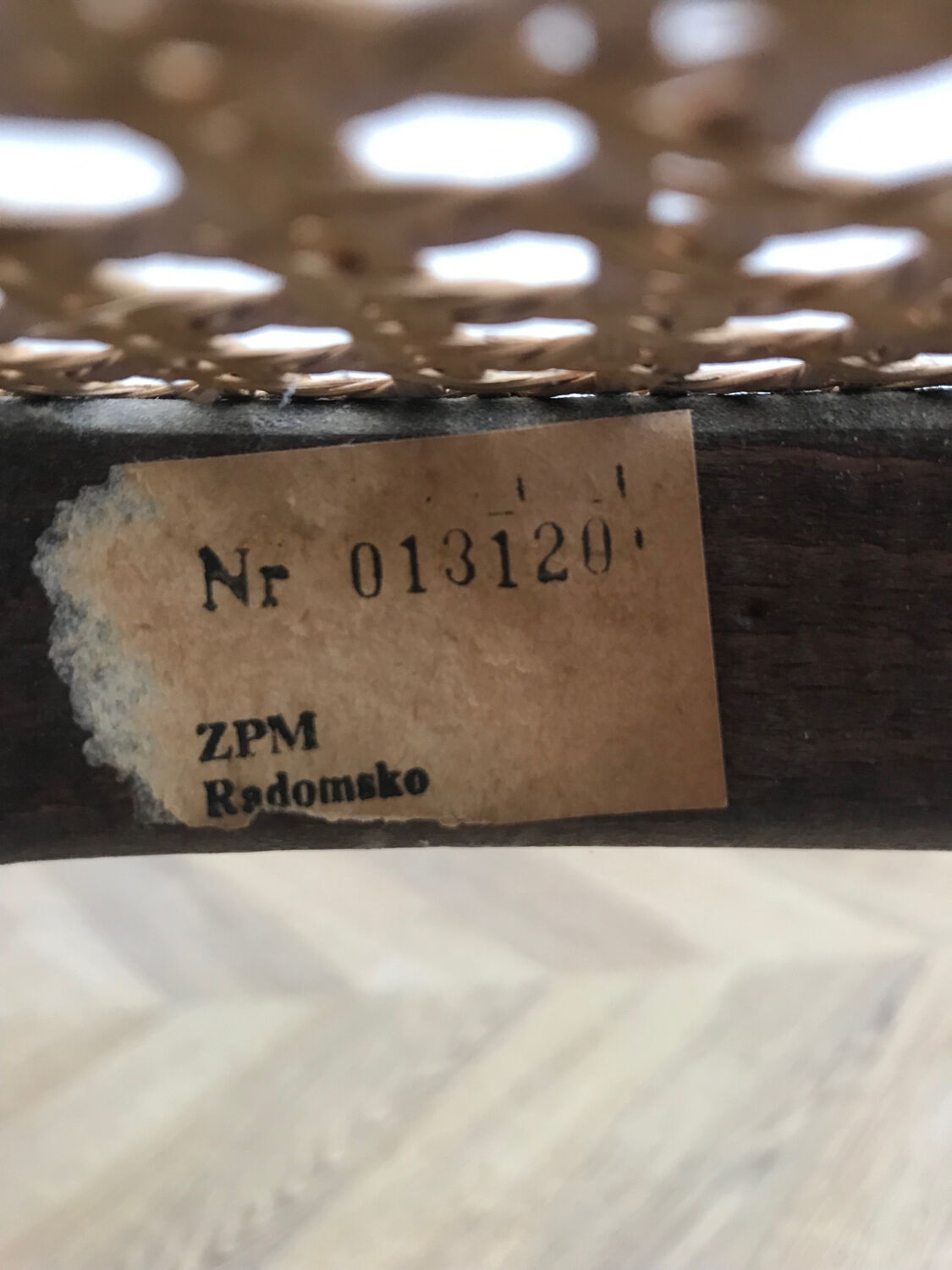 Lot 4 chairs ZPM Radomsko 1960 in canning and wood