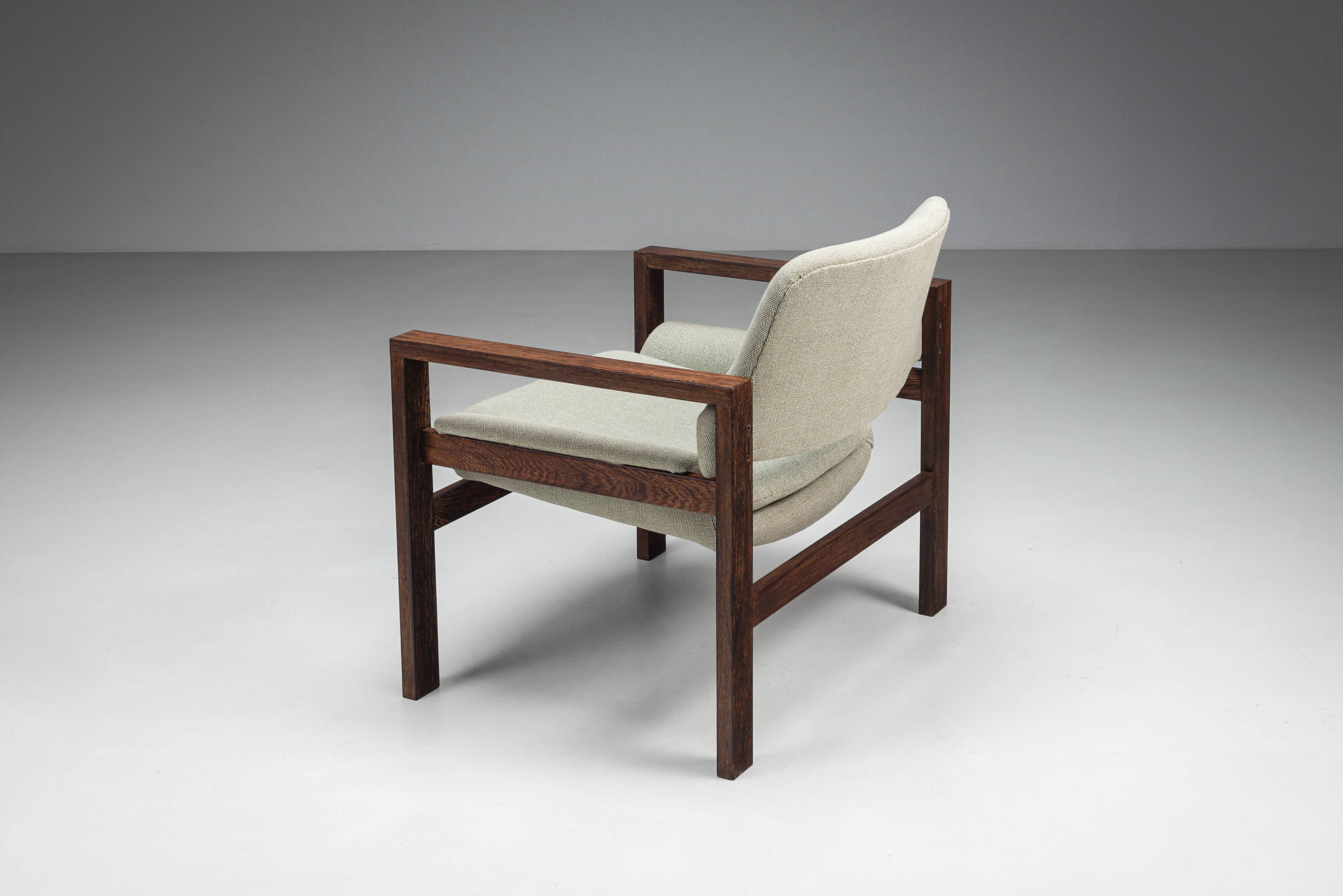Fauteuil lounge en wengé de milieu de siècle