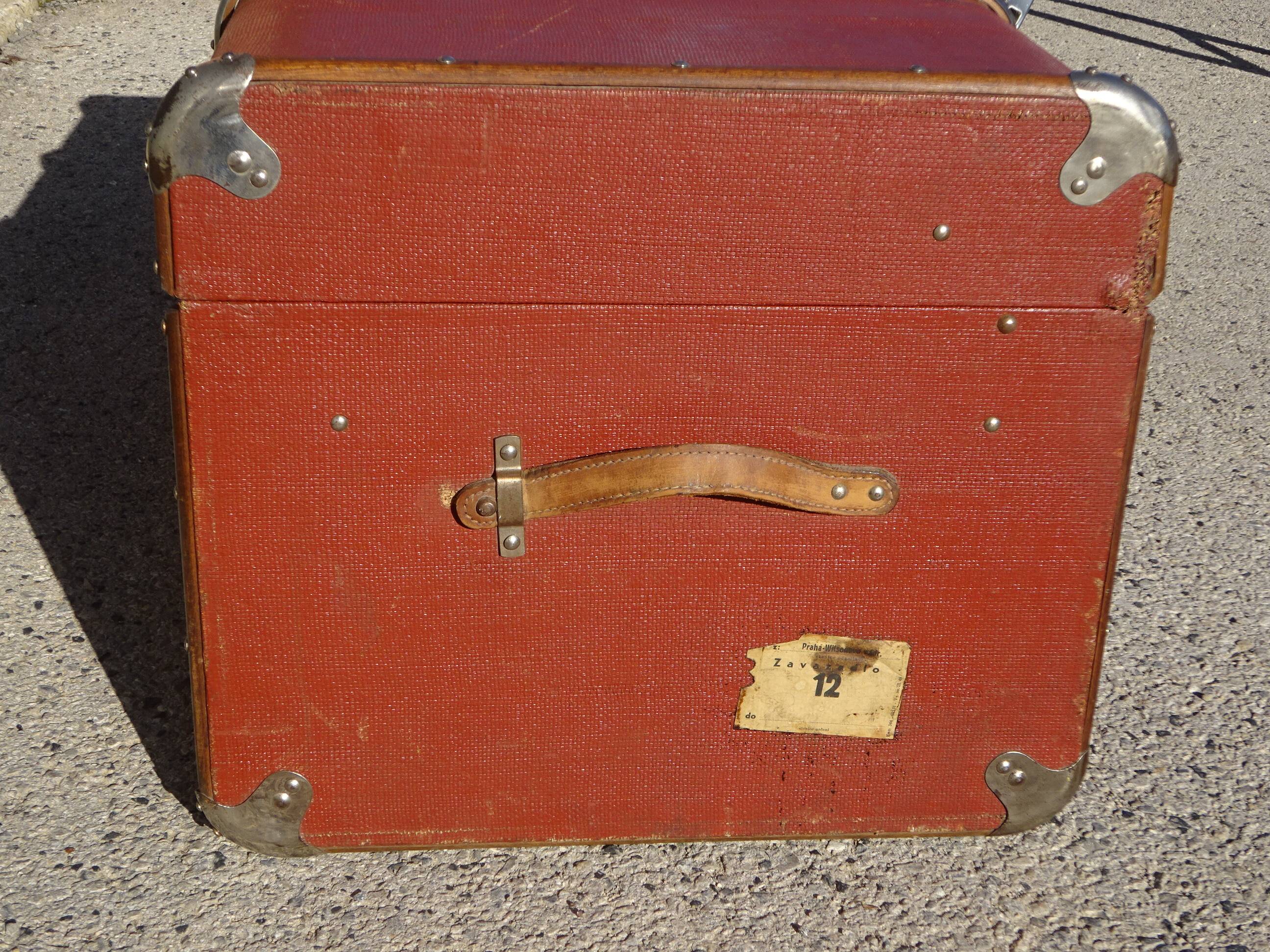 Old curved travel trunk