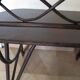 Vintage children's desk console bamboo rattan curved wood Thonet style 80s dark mahogany