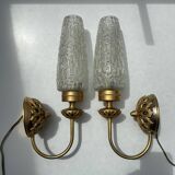 Paire d'appliques en laiton France