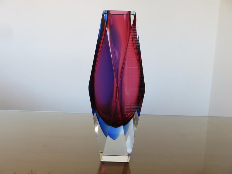 Vase Sommerso Murano design Luigi Mandruzzato 60s